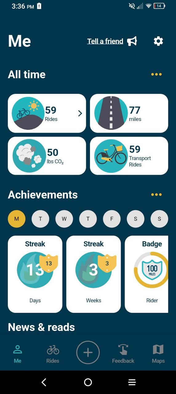 Mileage tracking screenshot from my August 17 Facebook post